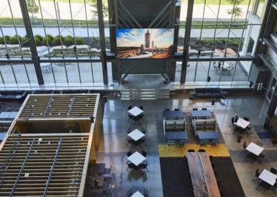 Kiewit atrium with Primeview LED wall